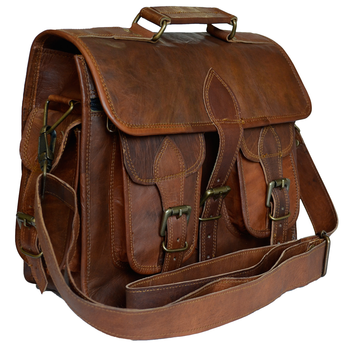 Vintage Genuine  Leather Briefcase Camera Lens DSLR Sony Canon Nikon Bag
